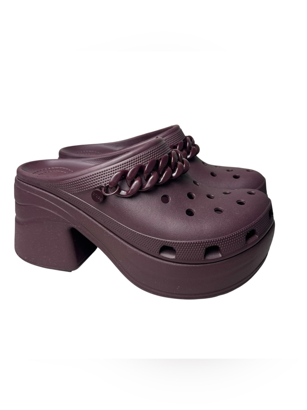 CROCS Siren Chain “Dark Cherry” Chunky Platform Clog Mule Heel  M9/W11 Shoe